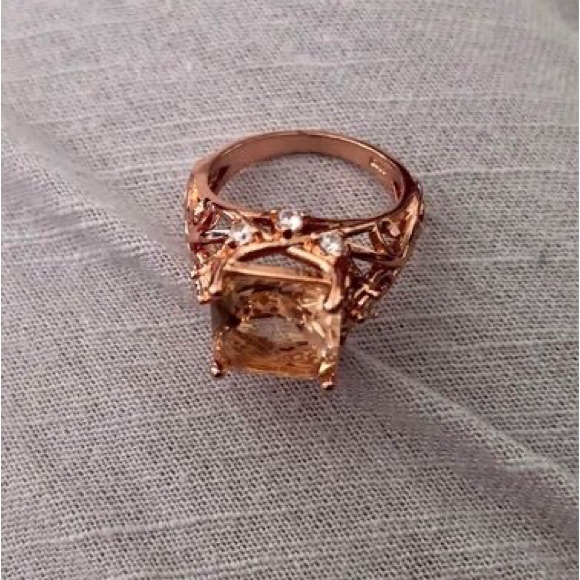 Morganite silver art nouveau ring - Picture 3 of 8